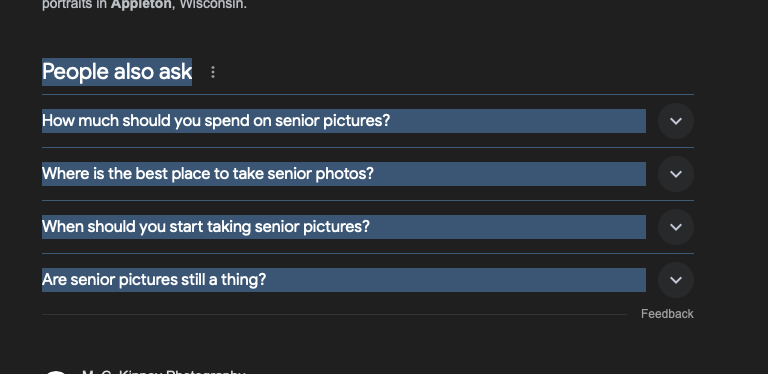 People also ask
How much should you spend on senior pictures?
Where is the best place to take senior photos?
When should you start taking senior pictures?
Are senior pictures still a thing?
